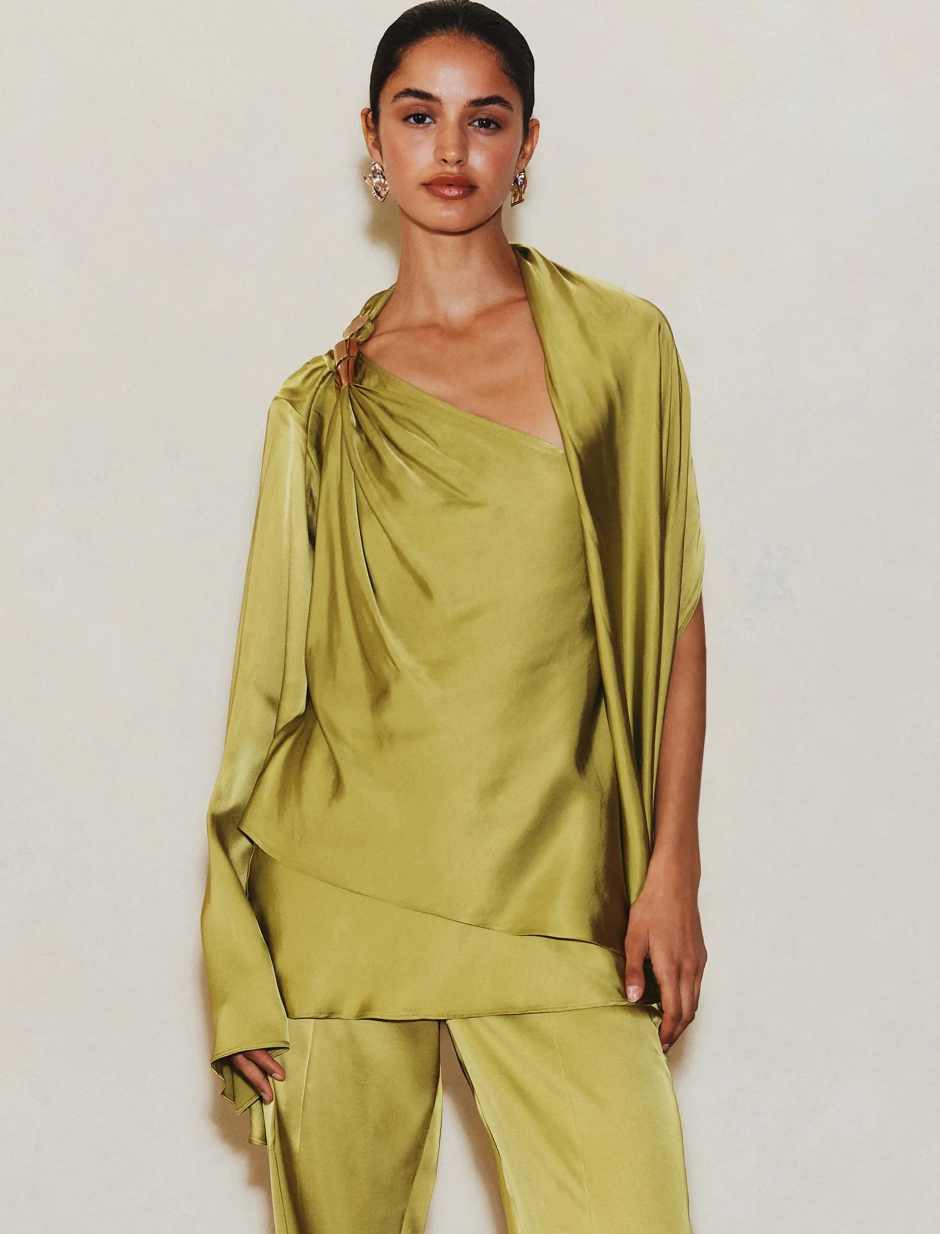 Top monospalla in satin - ORIGANO