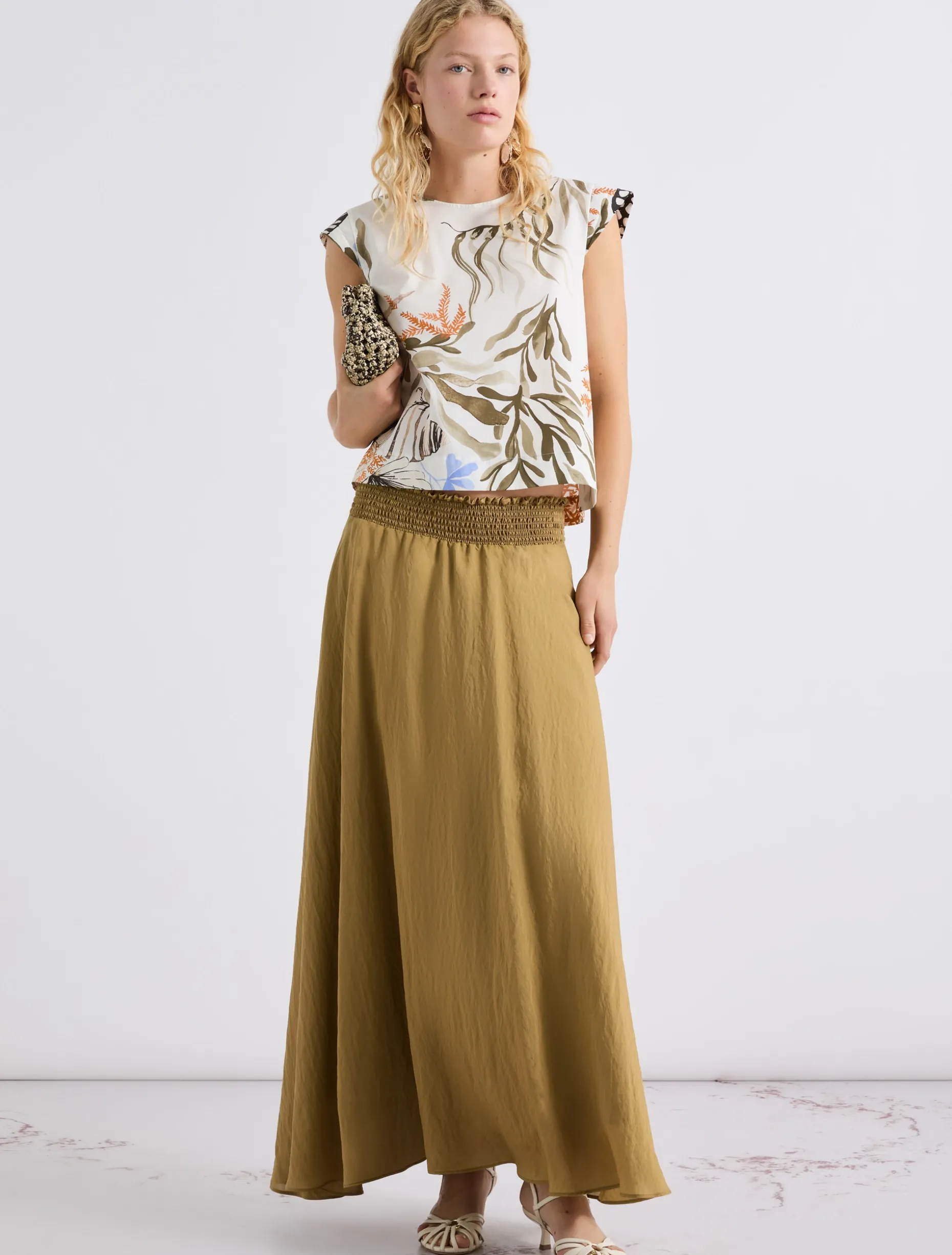 Top smanicato in cotone stretch - BIANCO OTTICO