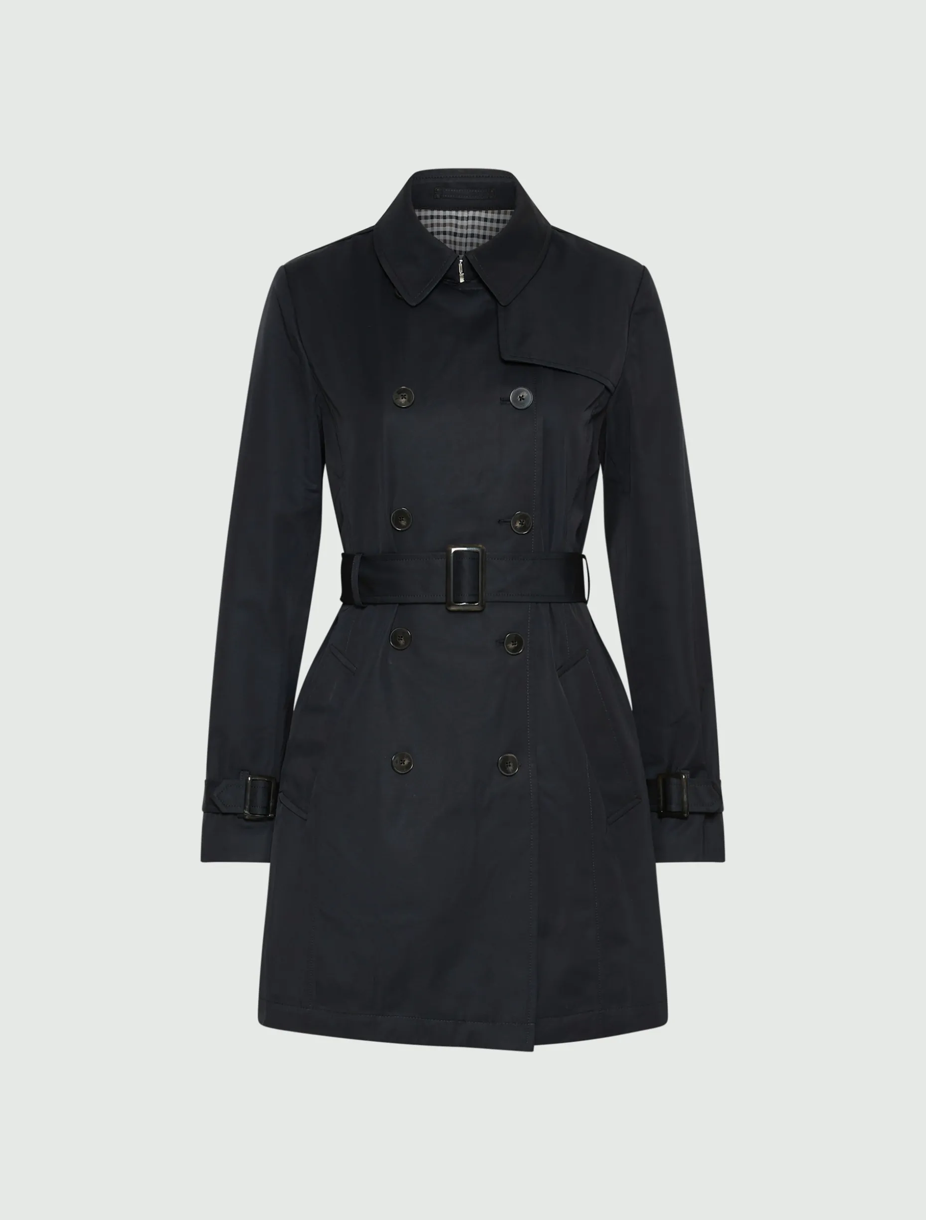 Trench doppiopetto in cotone tecnico - BLU