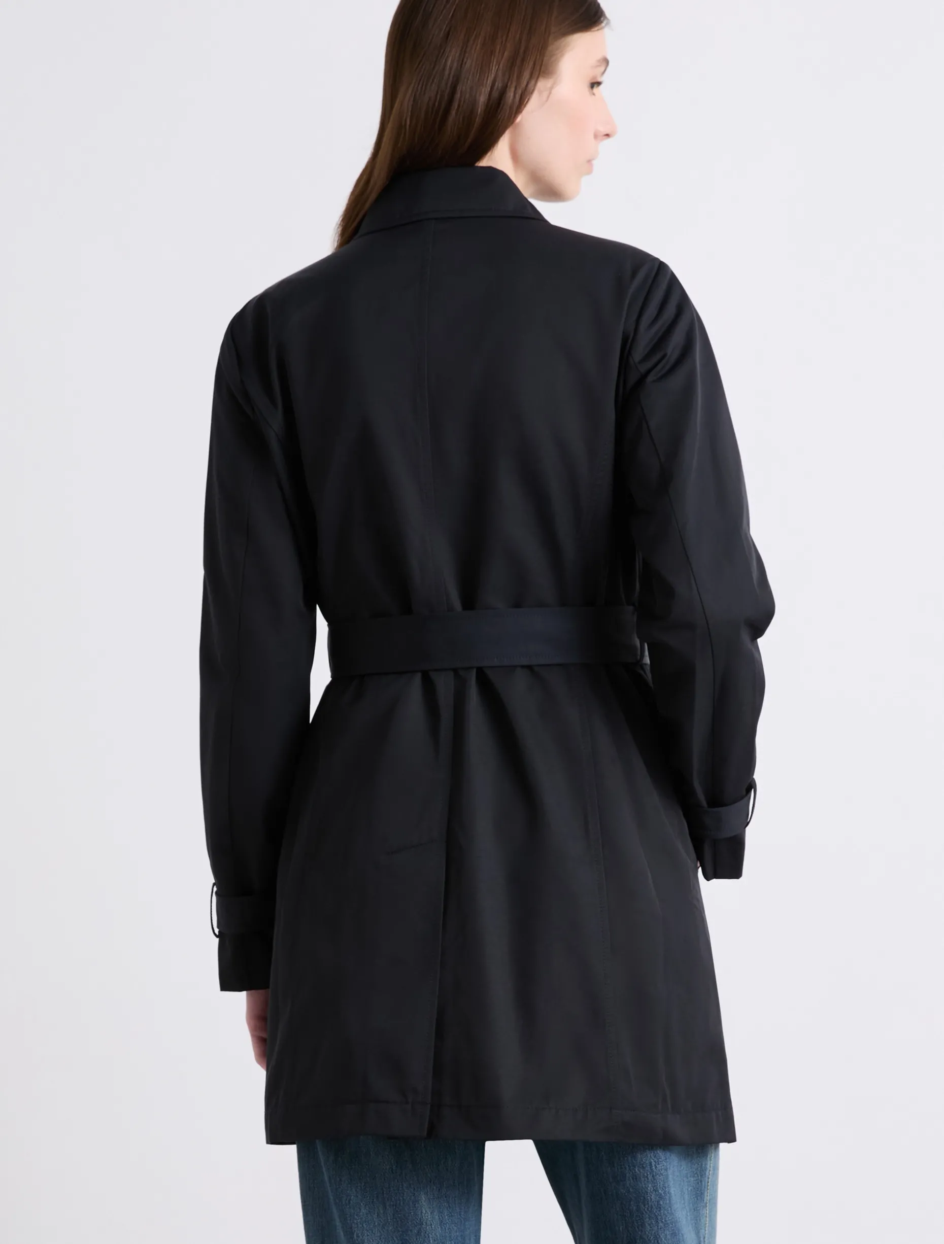Trench doppiopetto in cotone tecnico - BLU