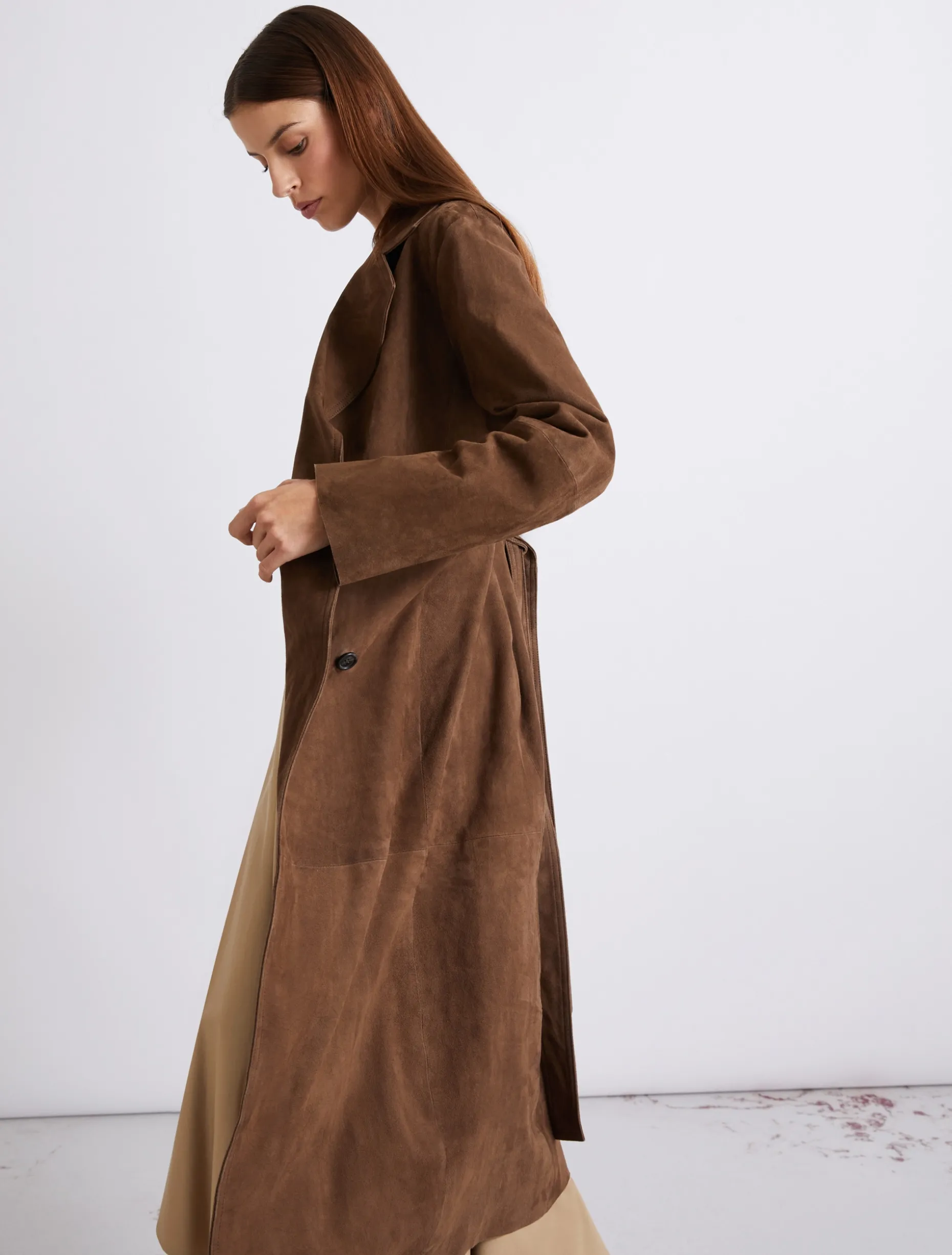 Trench in camoscio - MARRONE