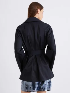 Trench in cotone tecnico - BLU
