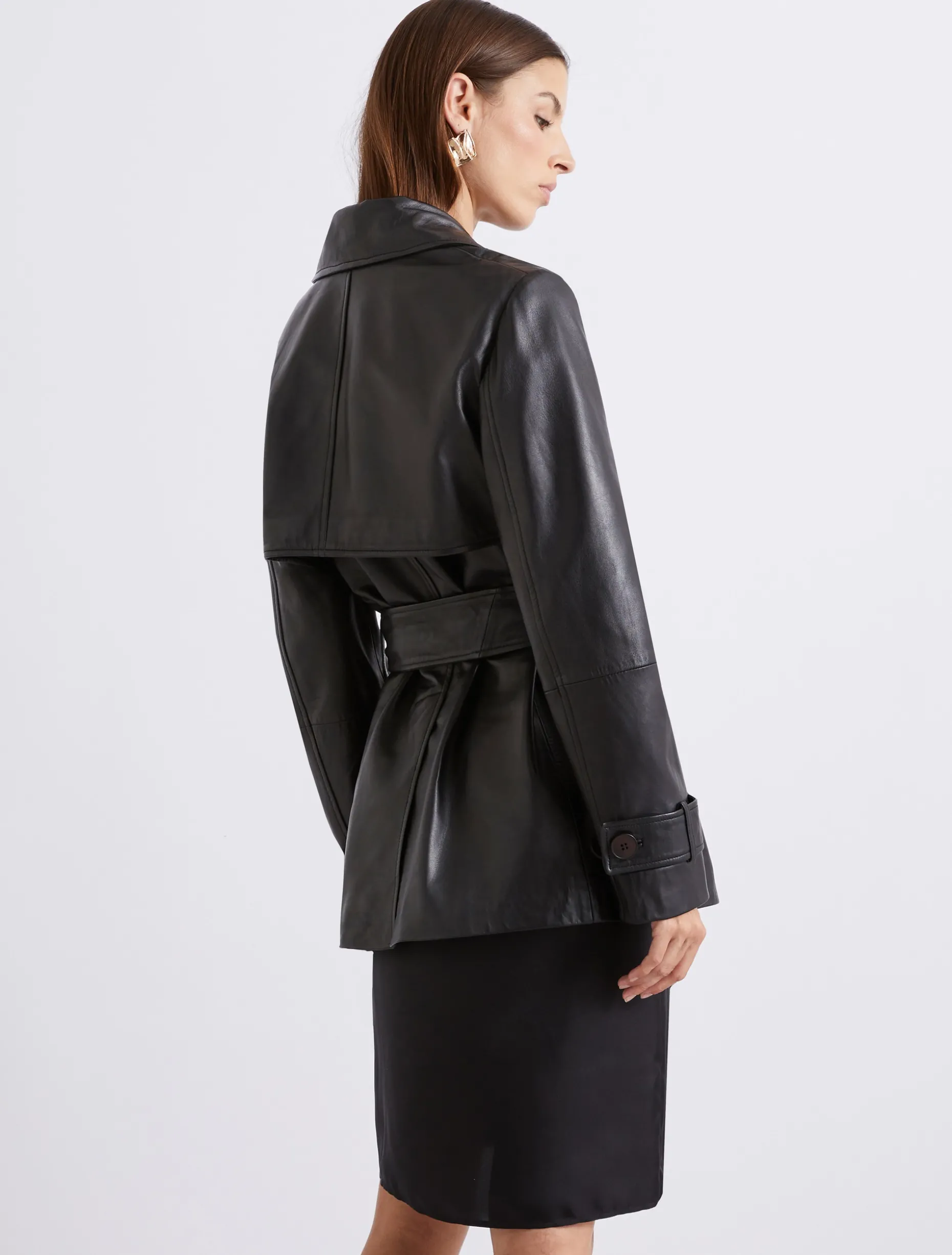 Trench in pelle - NERO