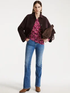T-shirt con arricio sui fianchi - FUXIA