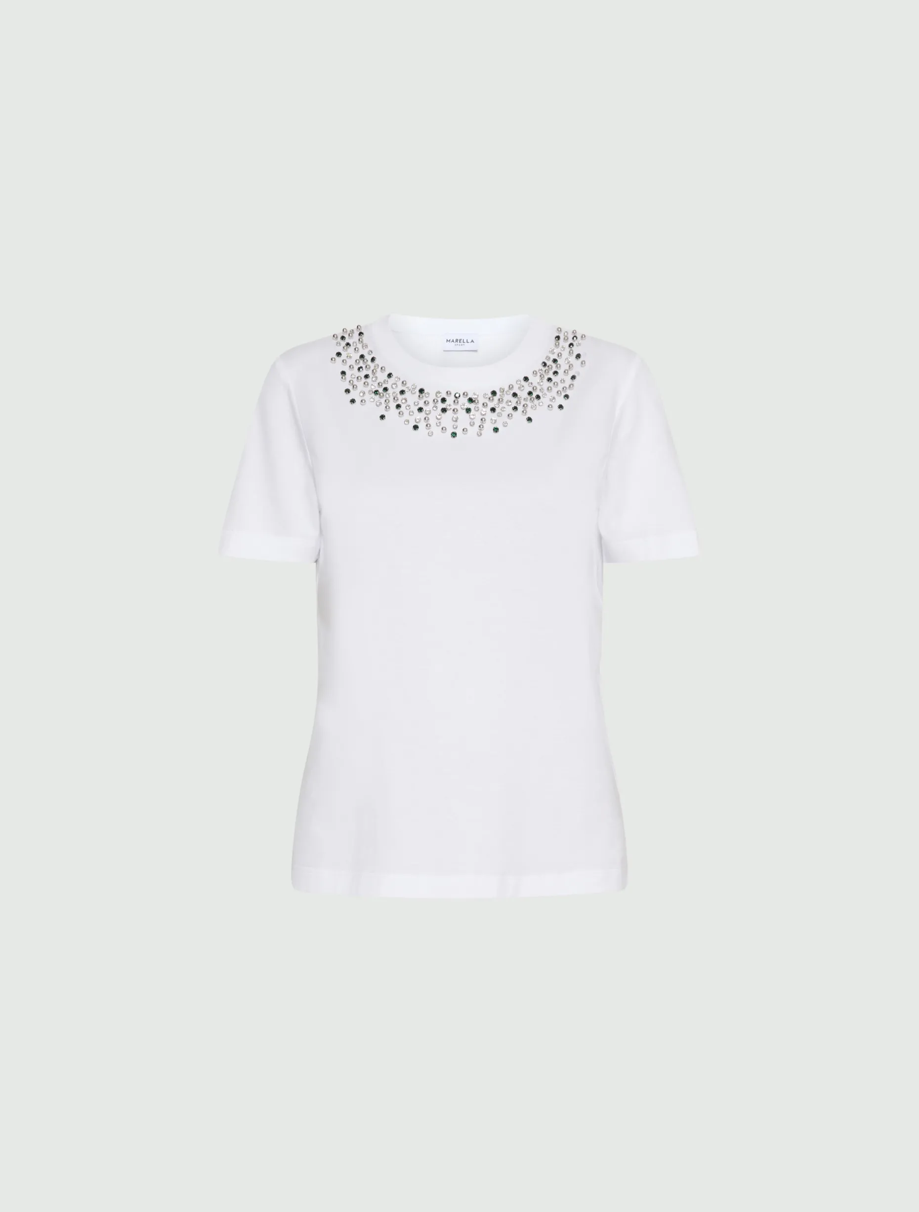 T-shirt con dettagli gioiello - BIANCO OTTICO