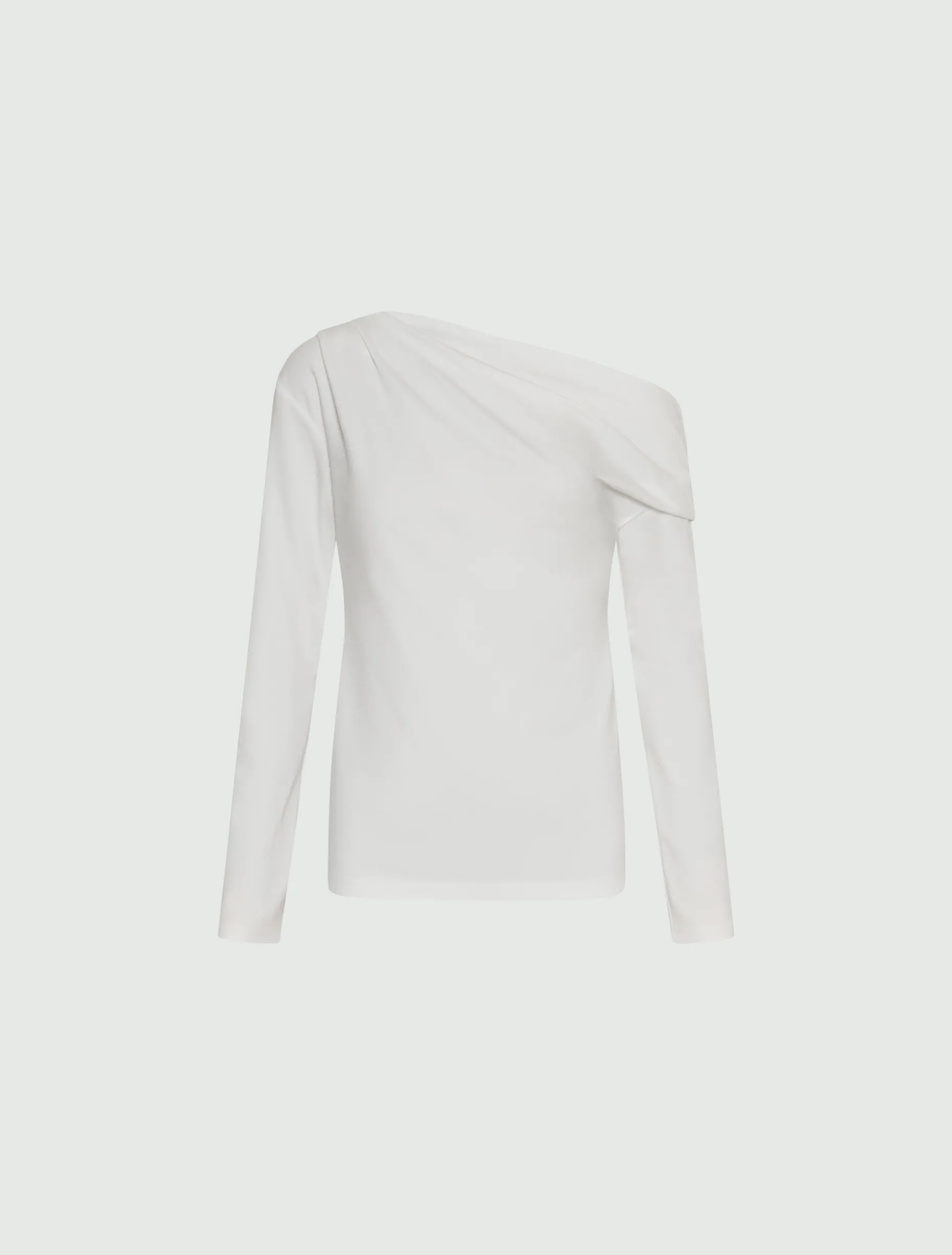 T-shirt con scollo asimmetrico - BIANCO