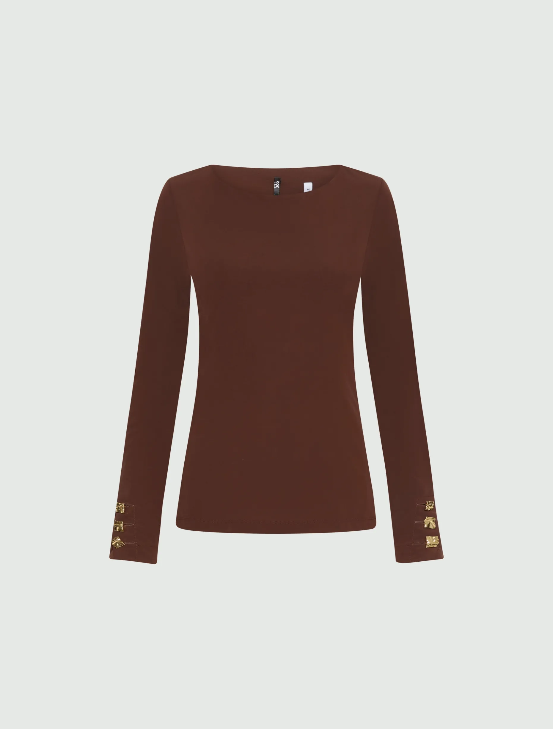 T-shirt in jersey - MARRONE