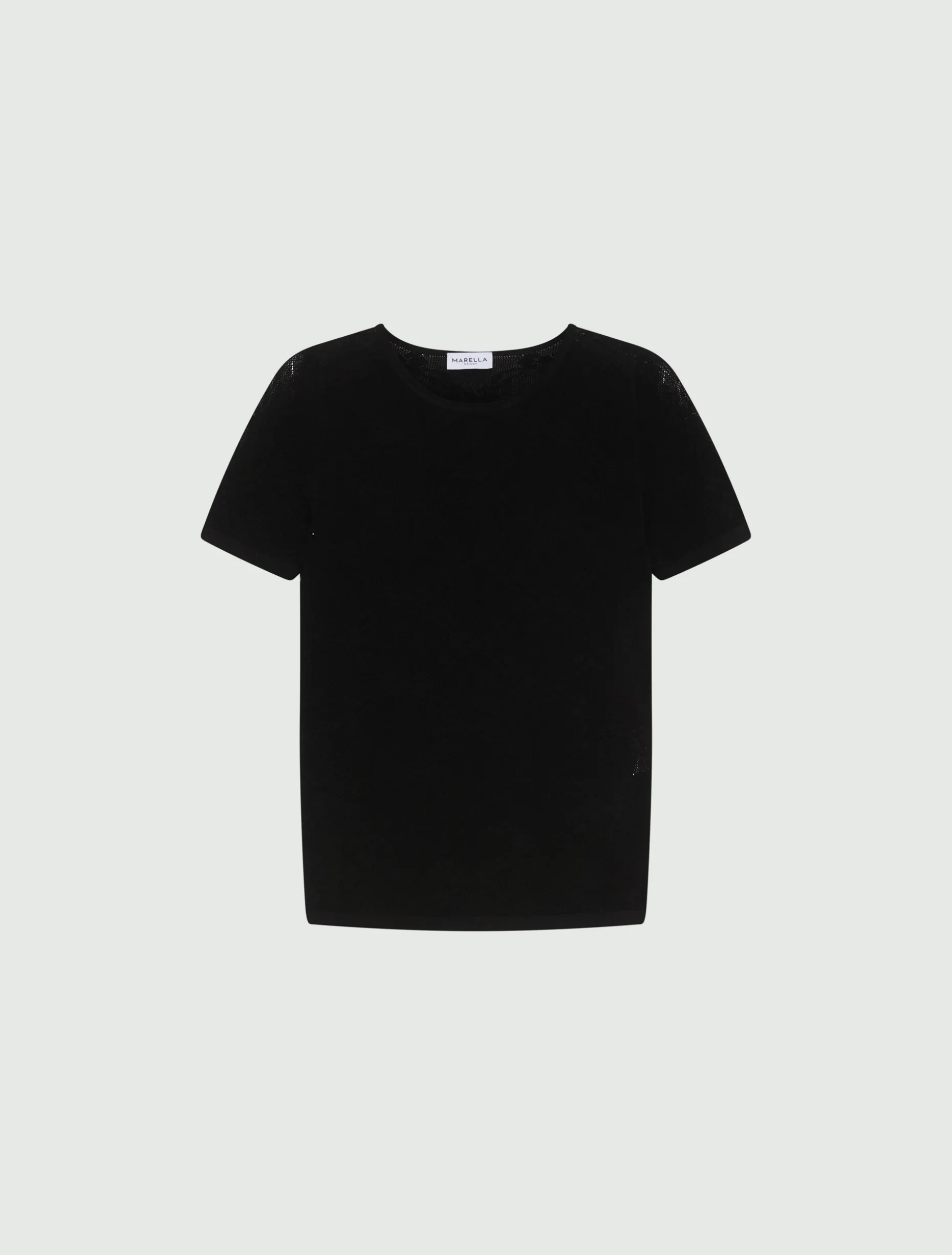 T-shirt in maglia pizzo ultra light - NERO
