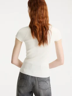 T-shirt in misto viscosa - BIANCO