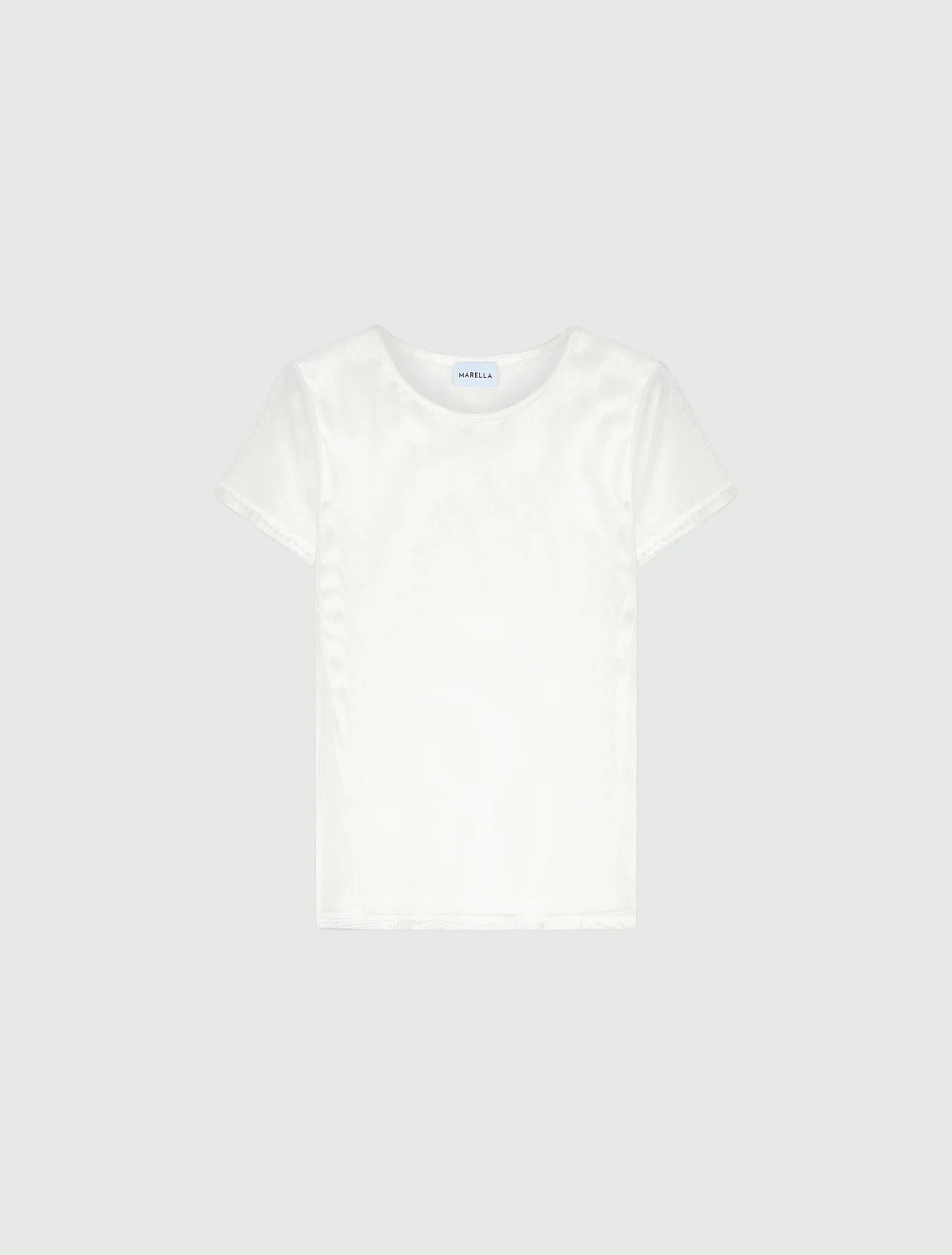 T-shirt in tulle stretch - BIANCO